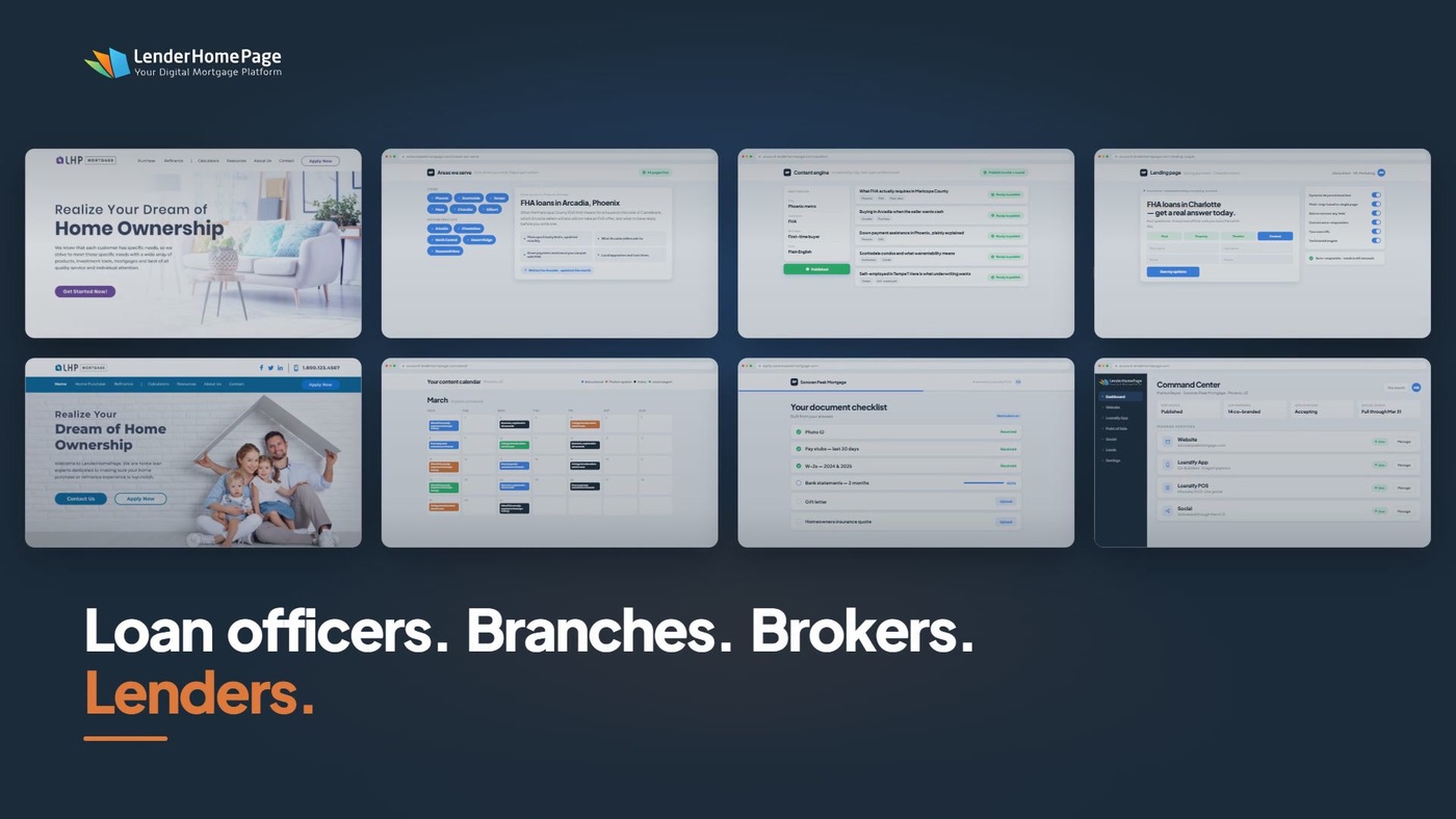 Preview of the LenderHomePage connected platform video