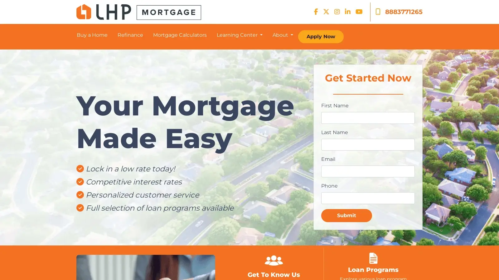Mortgage lead generation dashboard for loan officers